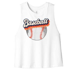 Baseball Sport Retro Women's Racerback Cropped Tank