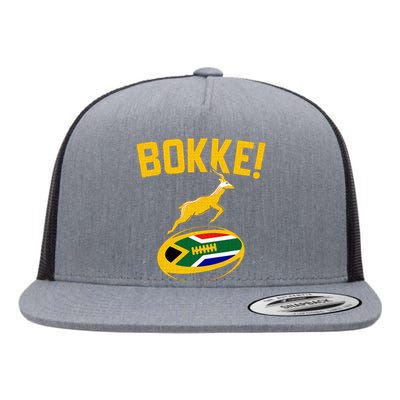 Bokke! Springbok Rugby South African Flag Flat Bill Trucker Hat