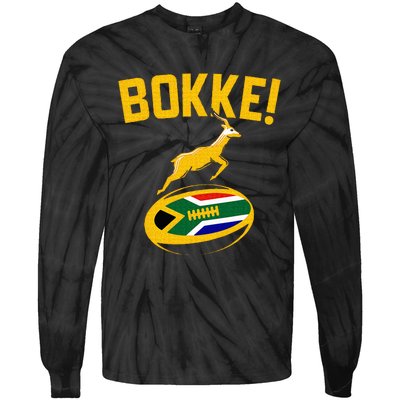 Bokke! Springbok Rugby South African Flag Tie-Dye Long Sleeve Shirt