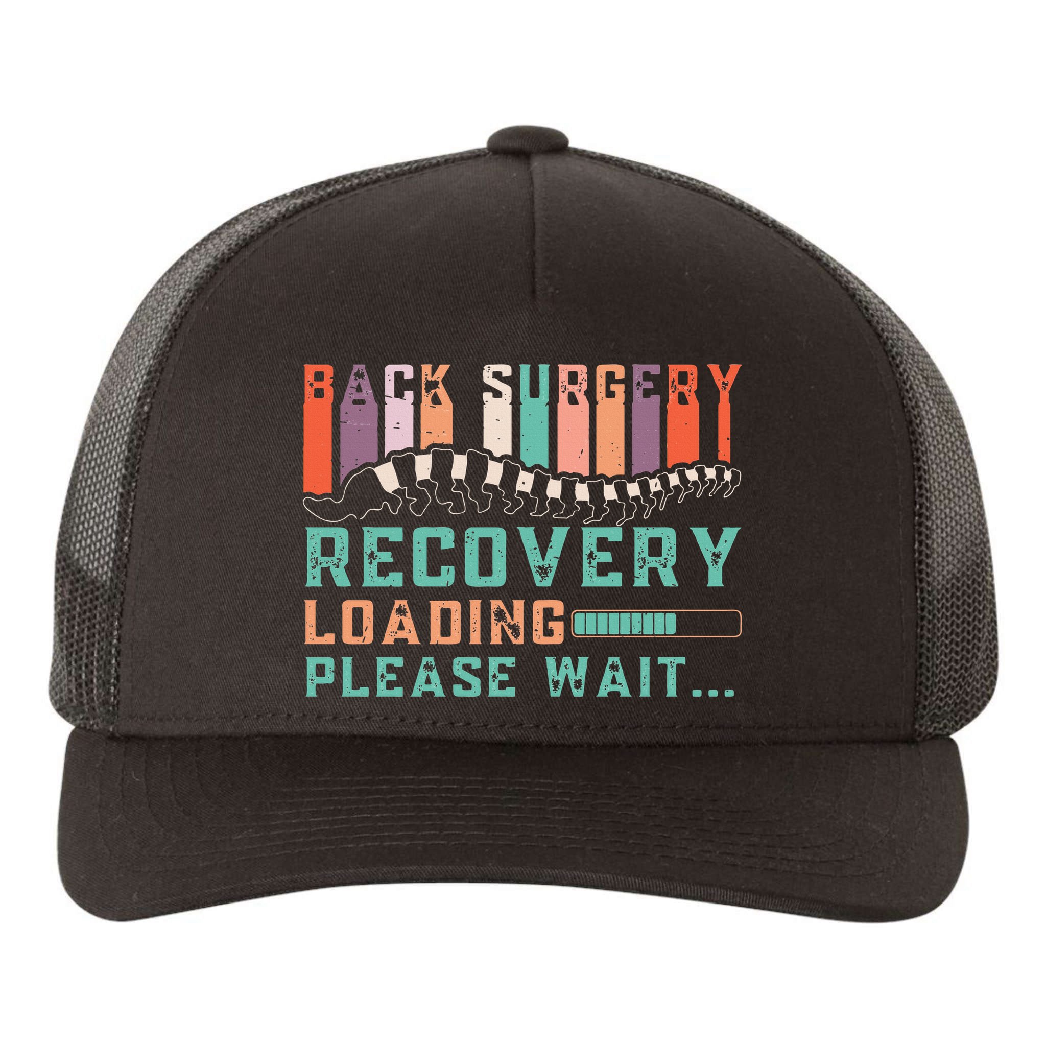 Back Surgery Recovery Funny Spinal Fusion Get Well Soon Yupoong Adult 5-Panel Trucker Hat