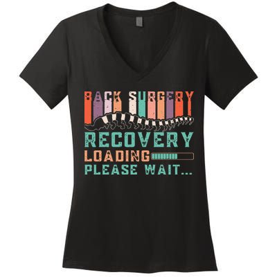 Back Surgery Recovery Funny Spinal Fusion Get Well Soon Women's V-Neck T-Shirt