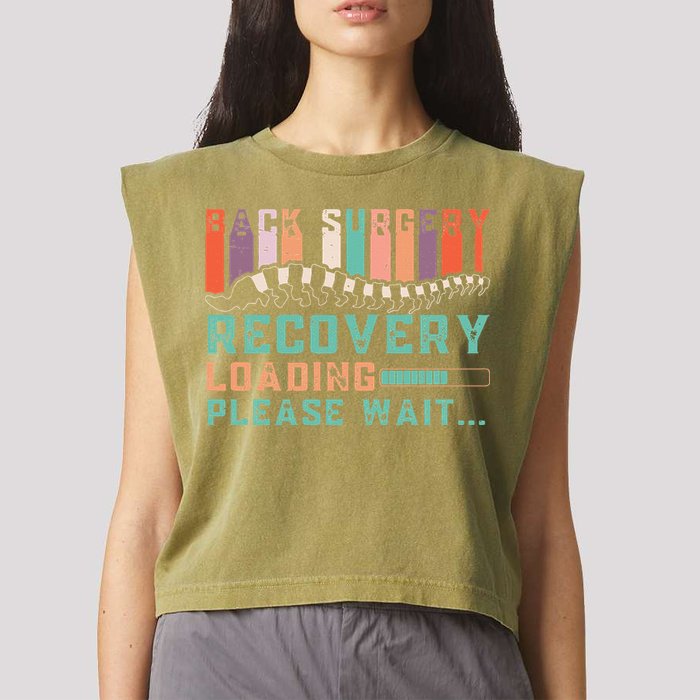 Back Surgery Recovery Funny Spinal Fusion Get Well Soon Garment-Dyed Women's Muscle Tee