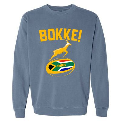 Bokke! Springbok Rugby South African Flag Garment-Dyed Sweatshirt