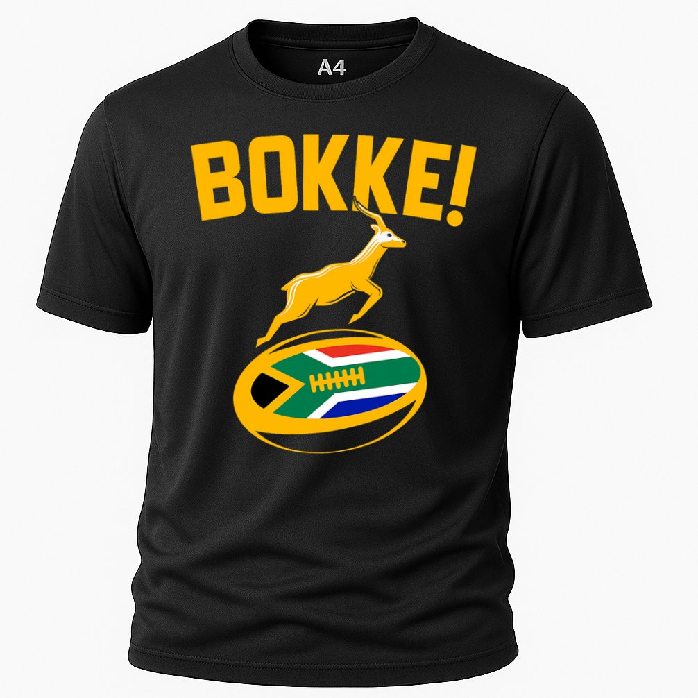 Bokke! Springbok Rugby South African Flag Cooling Performance Crew T-Shirt