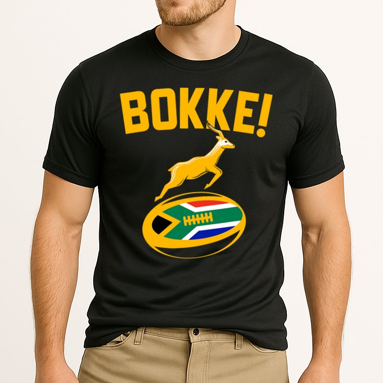 Bokke! Springbok Rugby South African Flag Cooling Performance Crew T-Shirt