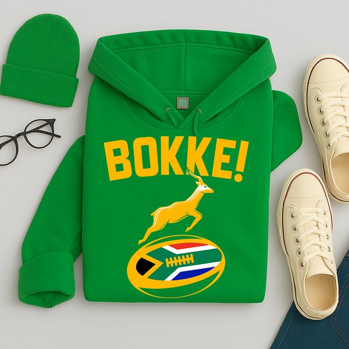 Bokke! Springbok Rugby South African Flag Hoodie