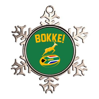 Bokke! Springbok Rugby South African Flag Metallic Star Ornament