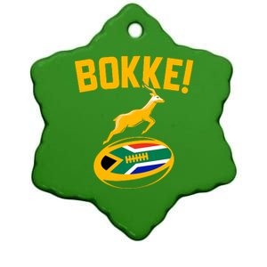 Bokke! Springbok Rugby South African Flag Ceramic Star Ornament