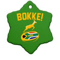 Bokke! Springbok Rugby South African Flag Ceramic Star Ornament