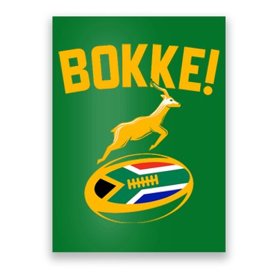 Bokke! Springbok Rugby South African Flag Poster