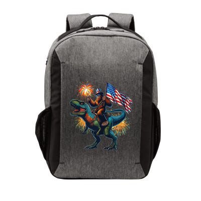 Bigfoot Sasquatch Riding Dinosaur T Rex Funny 4th Of July Vector Backpack