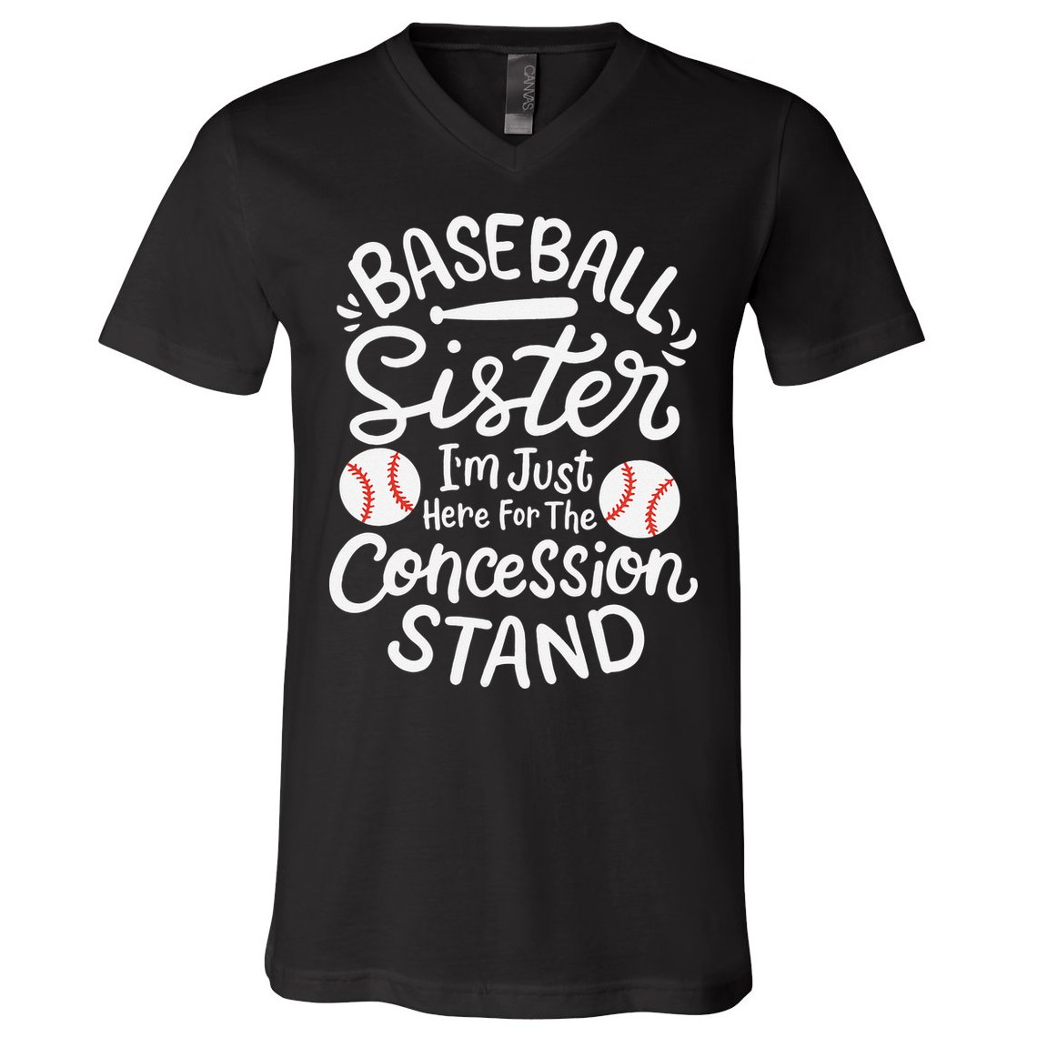 Baseball Sister Retro Big Sister Baseball For  Softball V-Neck T-Shirt