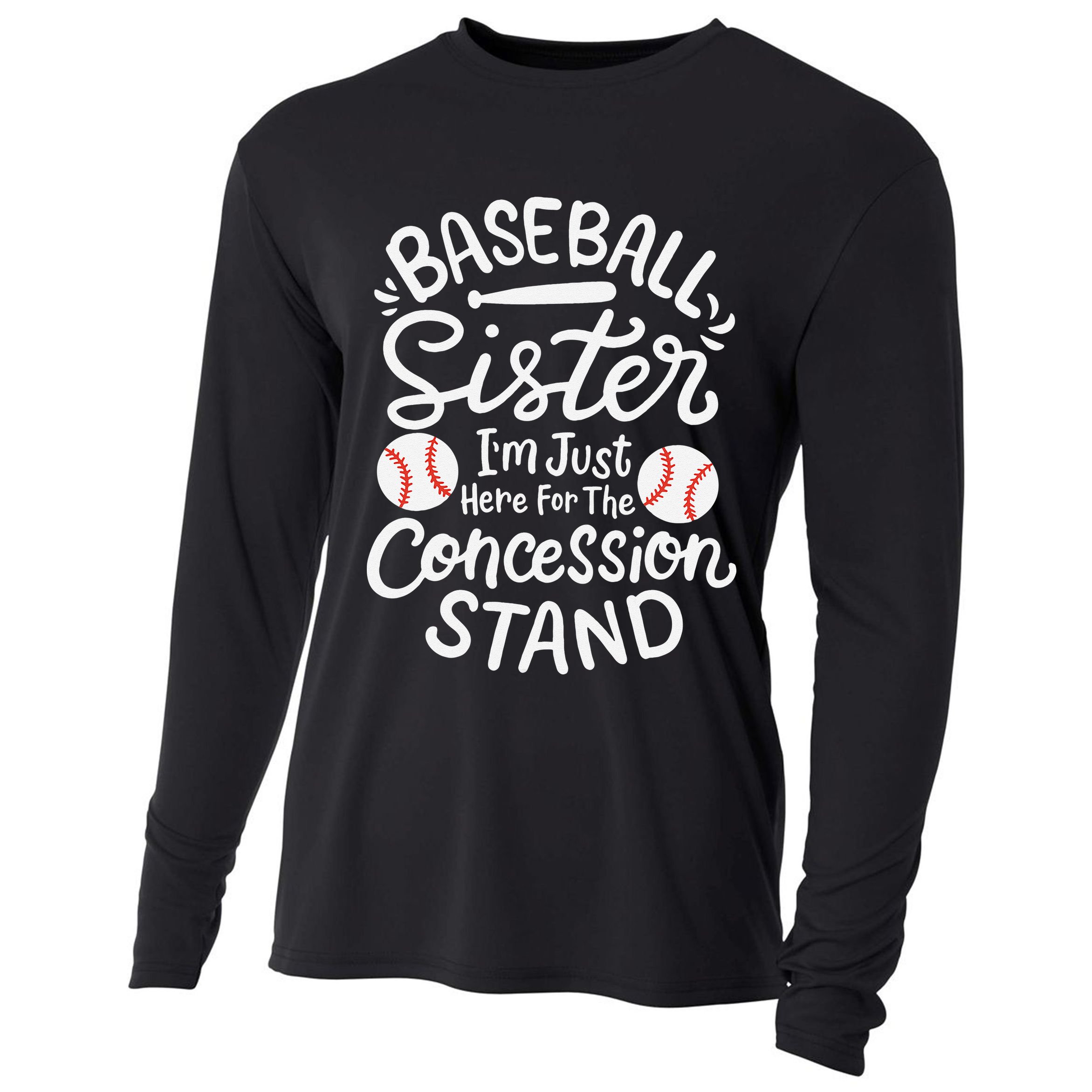 Baseball Sister Retro Big Sister Baseball For  Softball Cooling Performance Long Sleeve Crew