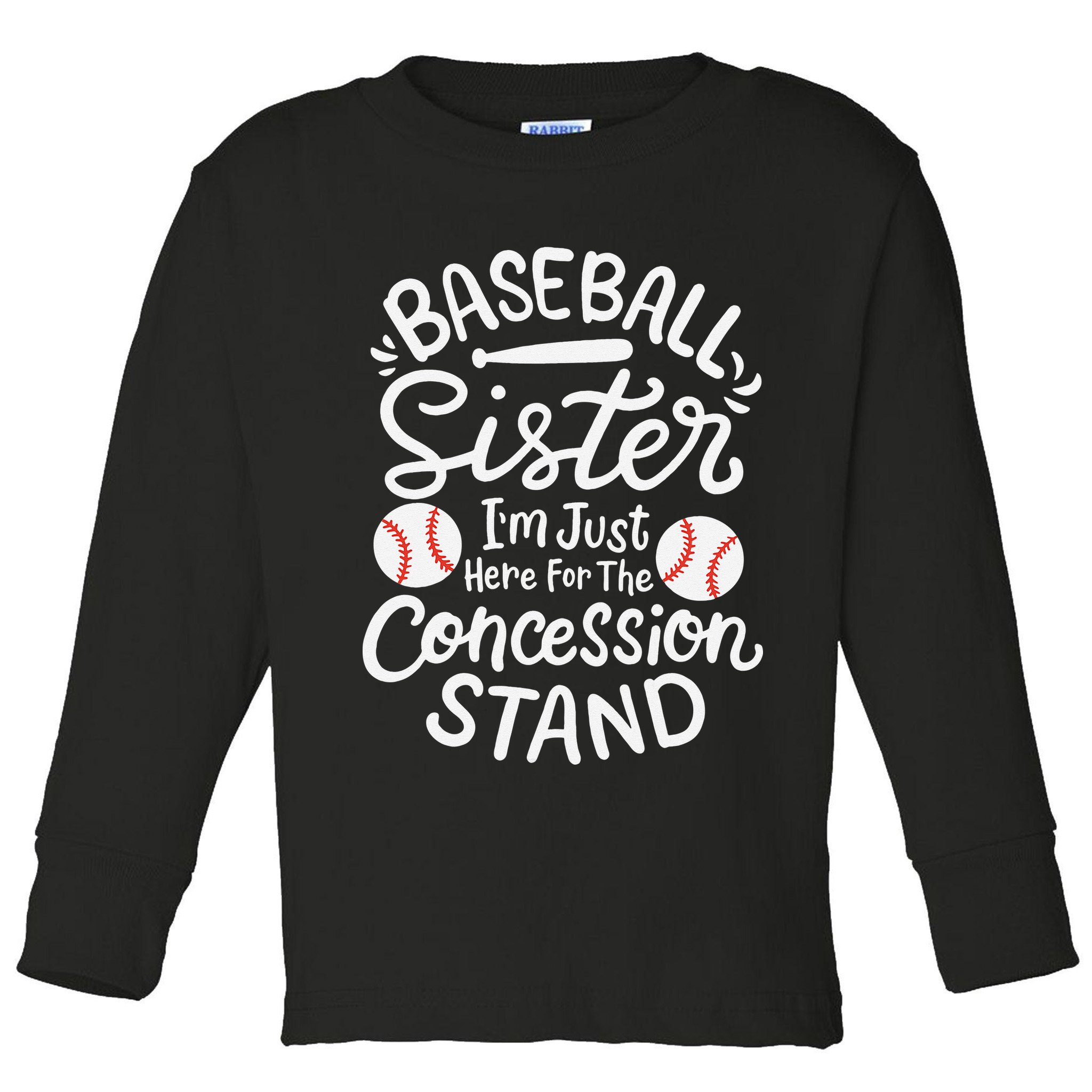Baseball Sister Retro Big Sister Baseball For  Softball Toddler Long Sleeve Shirt