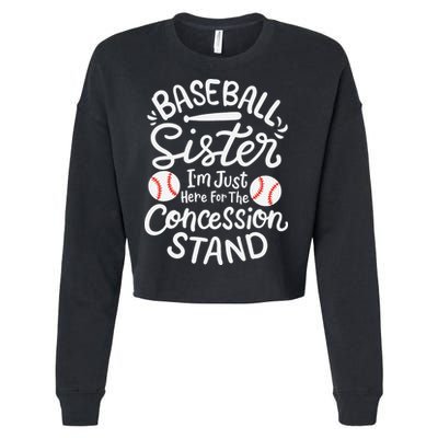 Baseball Sister Retro Big Sister Baseball For  Softball Cropped Pullover Crew