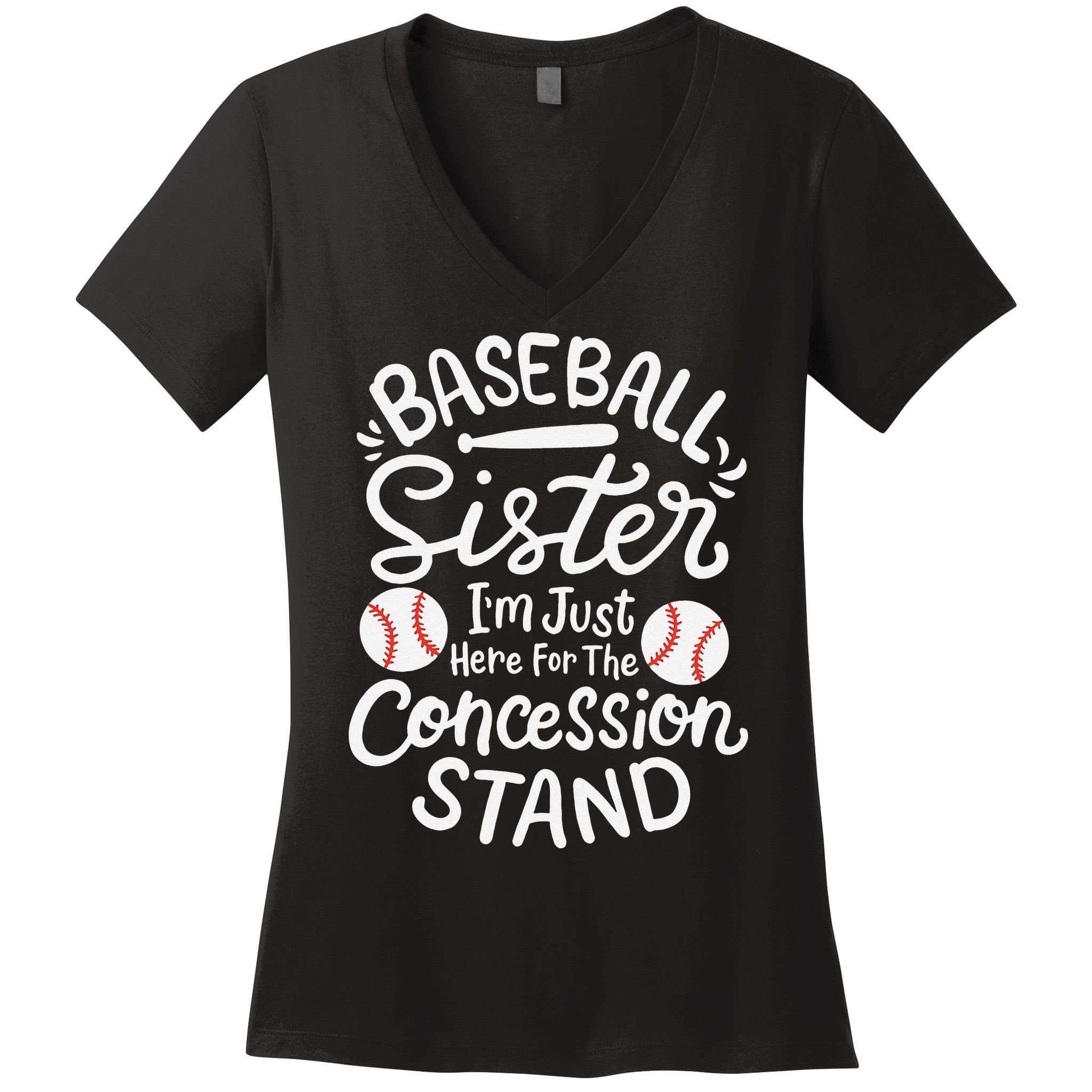 Baseball Sister Retro Big Sister Baseball For  Softball Women's V-Neck T-Shirt