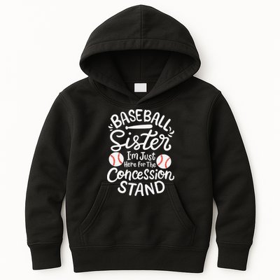 Baseball Sister Retro Big Sister Baseball For  Softball Kids Hoodie