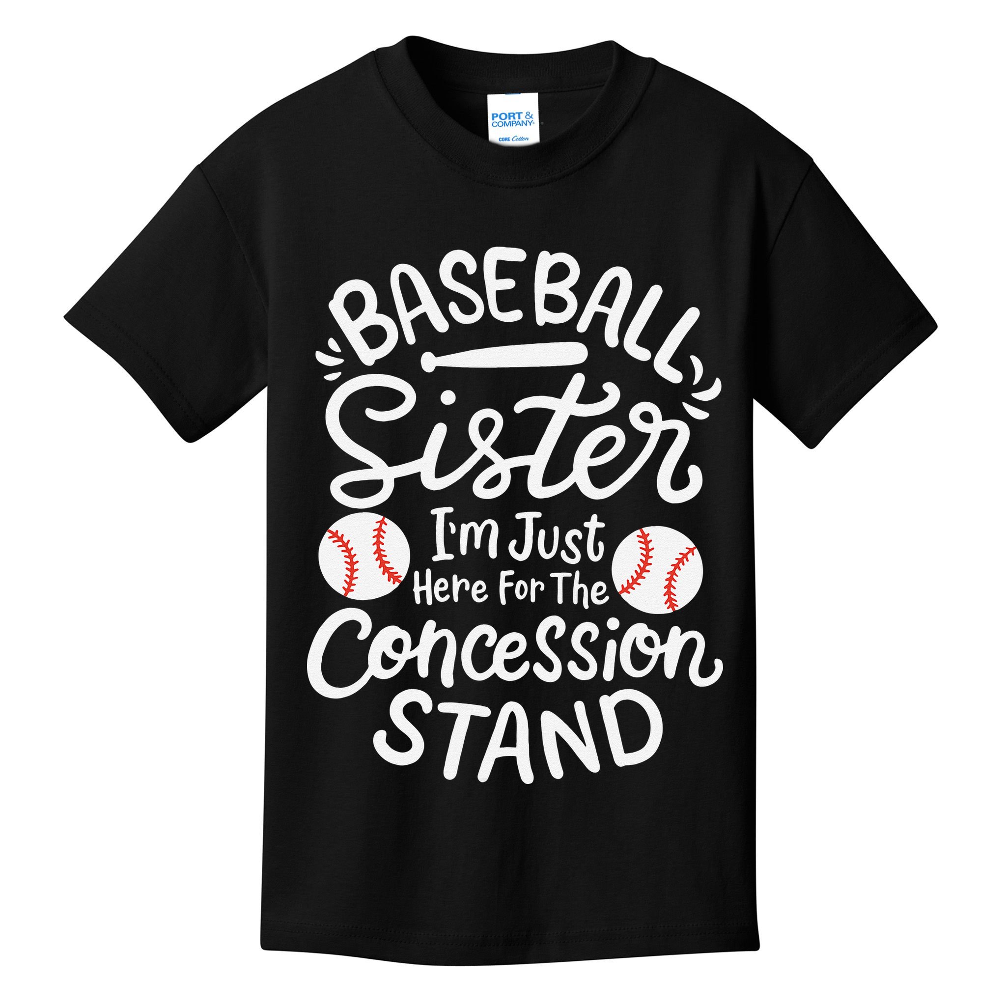 Baseball Sister Retro Big Sister Baseball For  Softball Kids T-Shirt
