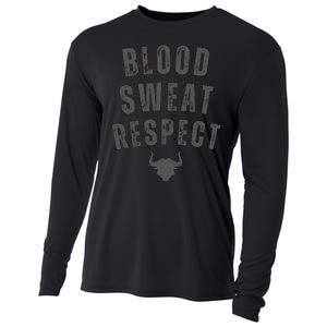 BLOOD SWEAT RESPECT FIRST TWO YOU GIVE LAST ONE YOU EARN Cooling Performance Long Sleeve Crew