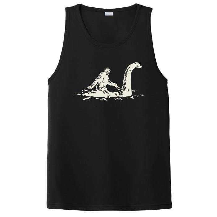 Bigfoot Sasquatch Riding The Loch Ness Monster PosiCharge Competitor Tank