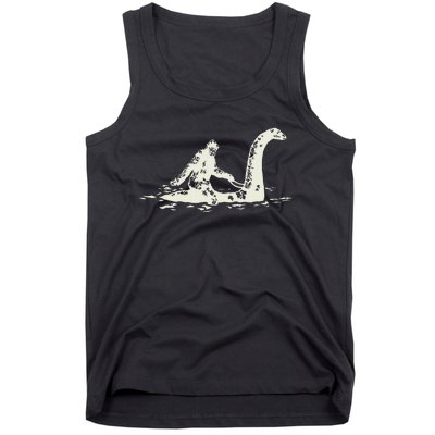 Bigfoot Sasquatch Riding The Loch Ness Monster Tank Top