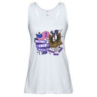 Brave Strong Resilient Military Child US Flag Military Child Month Ladies Essential Flowy Tank