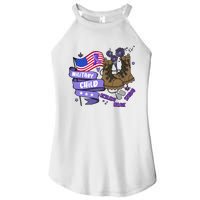 Brave Strong Resilient Military Child US Flag Military Child Month Women's Perfect Tri Rocker Tank