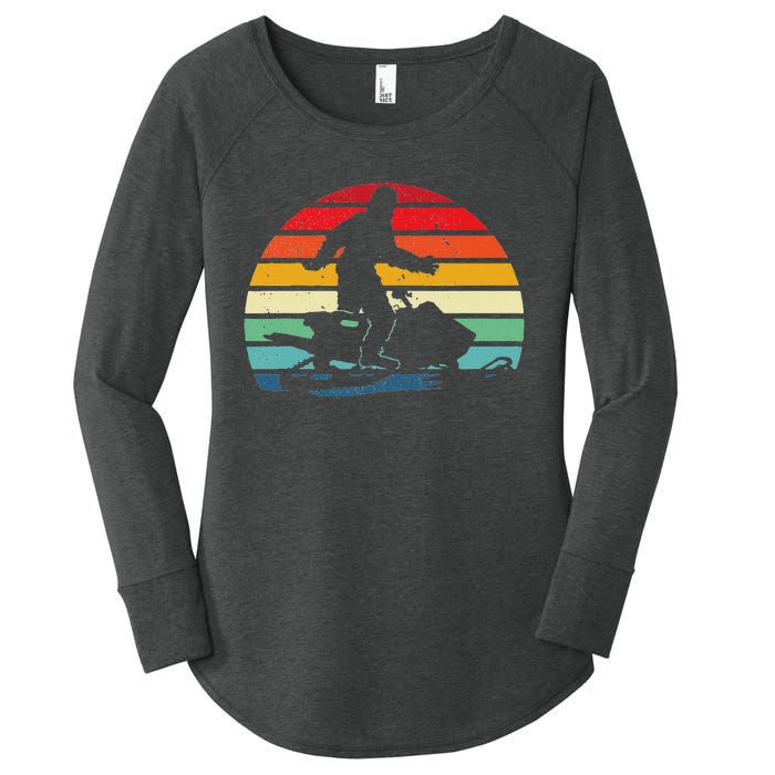 Bigfoot Snowmobile Riding Sasquatch Snowmobiling Racing Women's Perfect Tri Tunic Long Sleeve Shirt