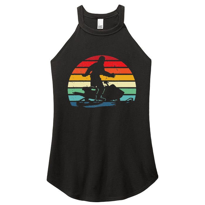 Bigfoot Snowmobile Riding Sasquatch Snowmobiling Racing Women's Perfect Tri Rocker Tank