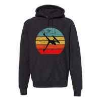 Bodyboard Surfer Retro Vintage Sunset Bodyboarder Surfing Premium Hoodie