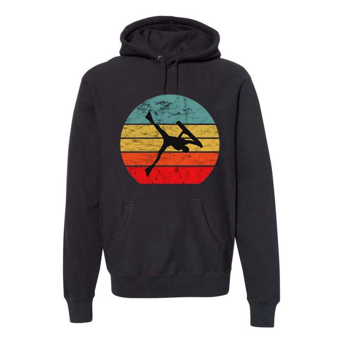 Bodyboard Surfer Retro Vintage Sunset Bodyboarder Surfing Premium Hoodie