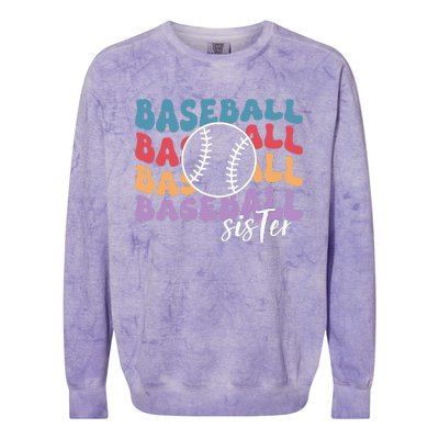 Baseball Sister Retro Big Sister funny Baseball player Colorblast Crewneck Sweatshirt