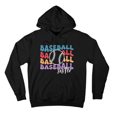 Baseball Sister Retro Big Sister funny Baseball player Hoodie