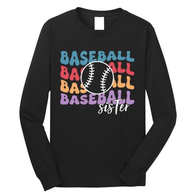 Baseball Sister Retro Big Sister funny Baseball player Long Sleeve Shirt