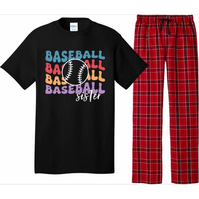 Baseball Sister Retro Big Sister funny Baseball player Pajama Set