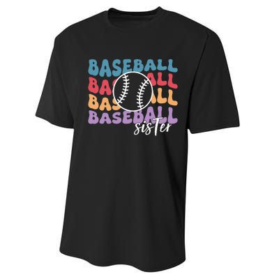 Baseball Sister Retro Big Sister funny Baseball player Performance Sprint T-Shirt