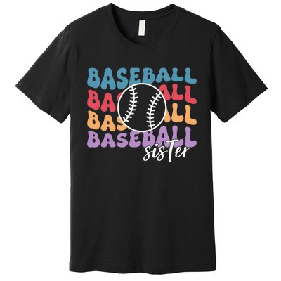 Baseball Sister Retro Big Sister funny Baseball player Premium T-Shirt