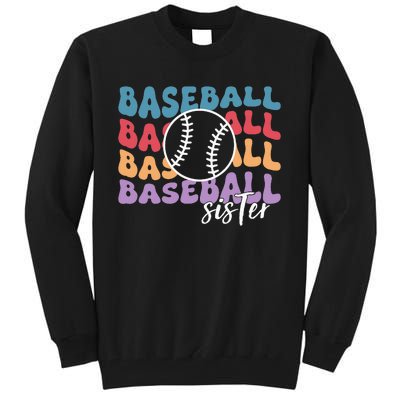 Baseball Sister Retro Big Sister funny Baseball player Tall Sweatshirt