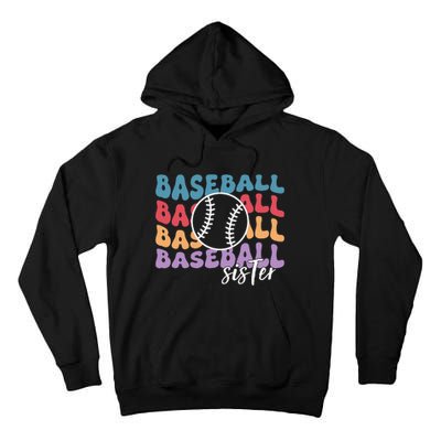 Baseball Sister Retro Big Sister funny Baseball player Tall Hoodie