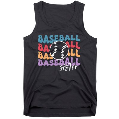 Baseball Sister Retro Big Sister funny Baseball player Tank Top