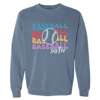 Baseball Sister Retro Big Sister funny Baseball player Garment-Dyed Sweatshirt