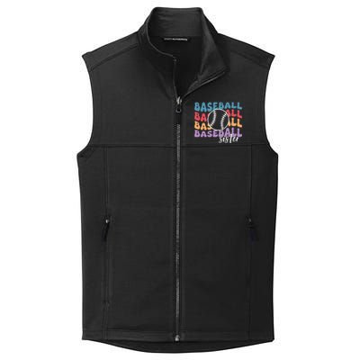 Baseball Sister Retro Big Sister funny Baseball player Collective Smooth Fleece Vest