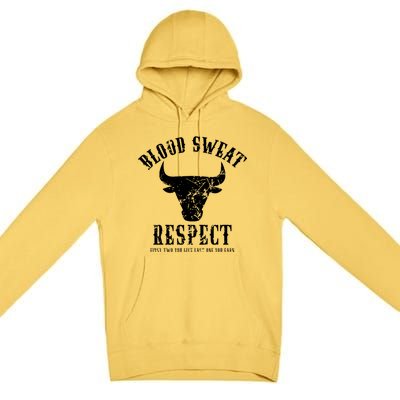 Blood Sweat Respect Tee First Two You Give Last One You Earn Gift Premium Pullover Hoodie