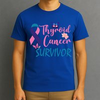 Butterflies Support Ribbon Thyroid Cancer Survivor Gift T-Shirt