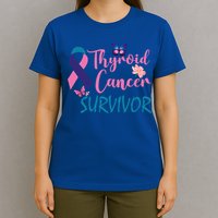 Butterflies Support Ribbon Thyroid Cancer Survivor Gift T-Shirt