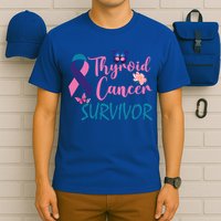 Butterflies Support Ribbon Thyroid Cancer Survivor Gift T-Shirt