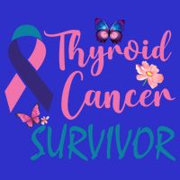 Butterflies Support Ribbon Thyroid Cancer Survivor Gift Button
