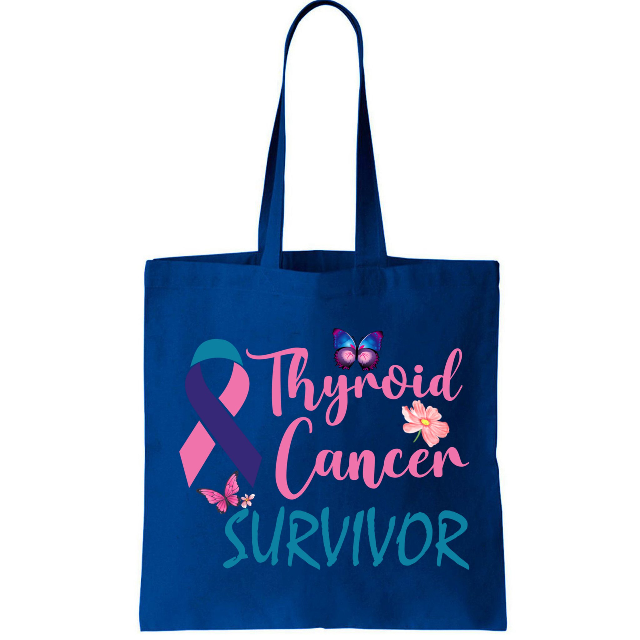 Butterflies Support Ribbon Thyroid Cancer Survivor Gift Bag