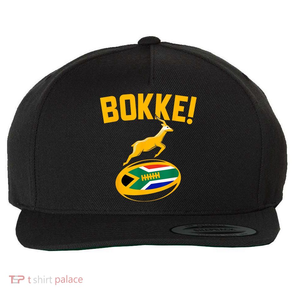 Bokke! Springbok Rugby South African Flag Wool Snapback Cap