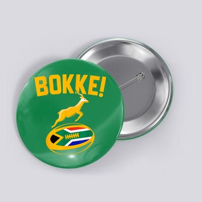Bokke! Springbok Rugby South African Flag Button